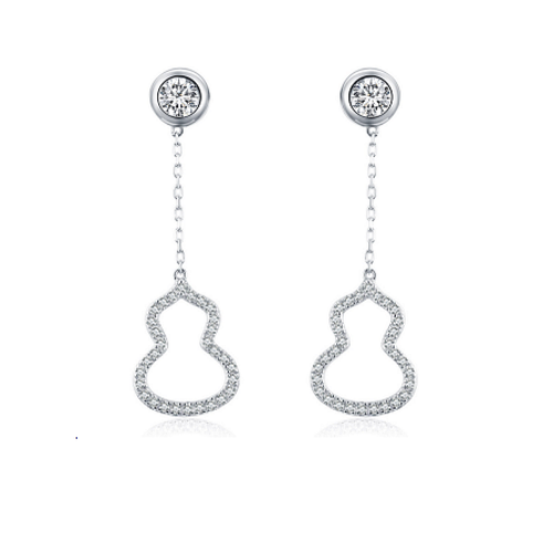 Earrings jewelry elegant lab diamond moissanite fashion gold plated