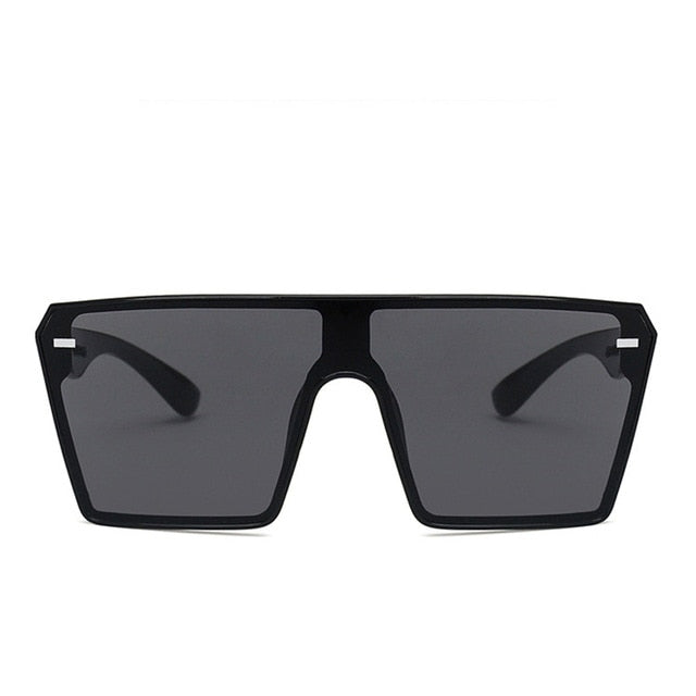 2020 Fashion Oversized Square Sunglasses Retro Gradient Big Frame Sun Glasses For Women One Piece Gafas Shade Mirror Clear Lens