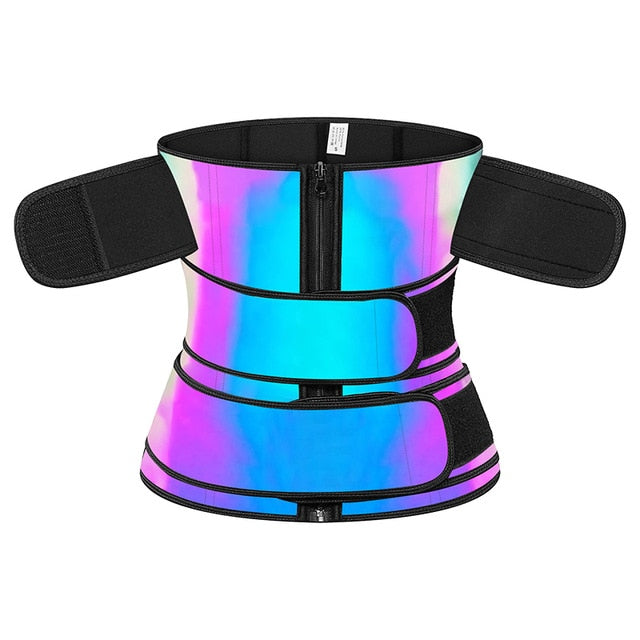 Twinso Latex Waist Trainer Cincher Body Shapers Modeling Belt Slimming Tummy Trimmer Shapewear 3 Strap Long Torso Zipper Girdles