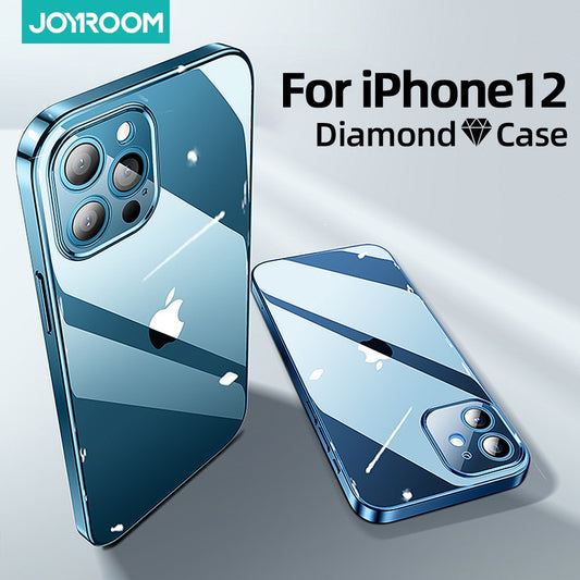 Joyroom Clear Case For iPhone 12 11 Pro Max Back PC+TPU Shockproof Full Lens Protection Cover For iPhone 12mini Transparent Case