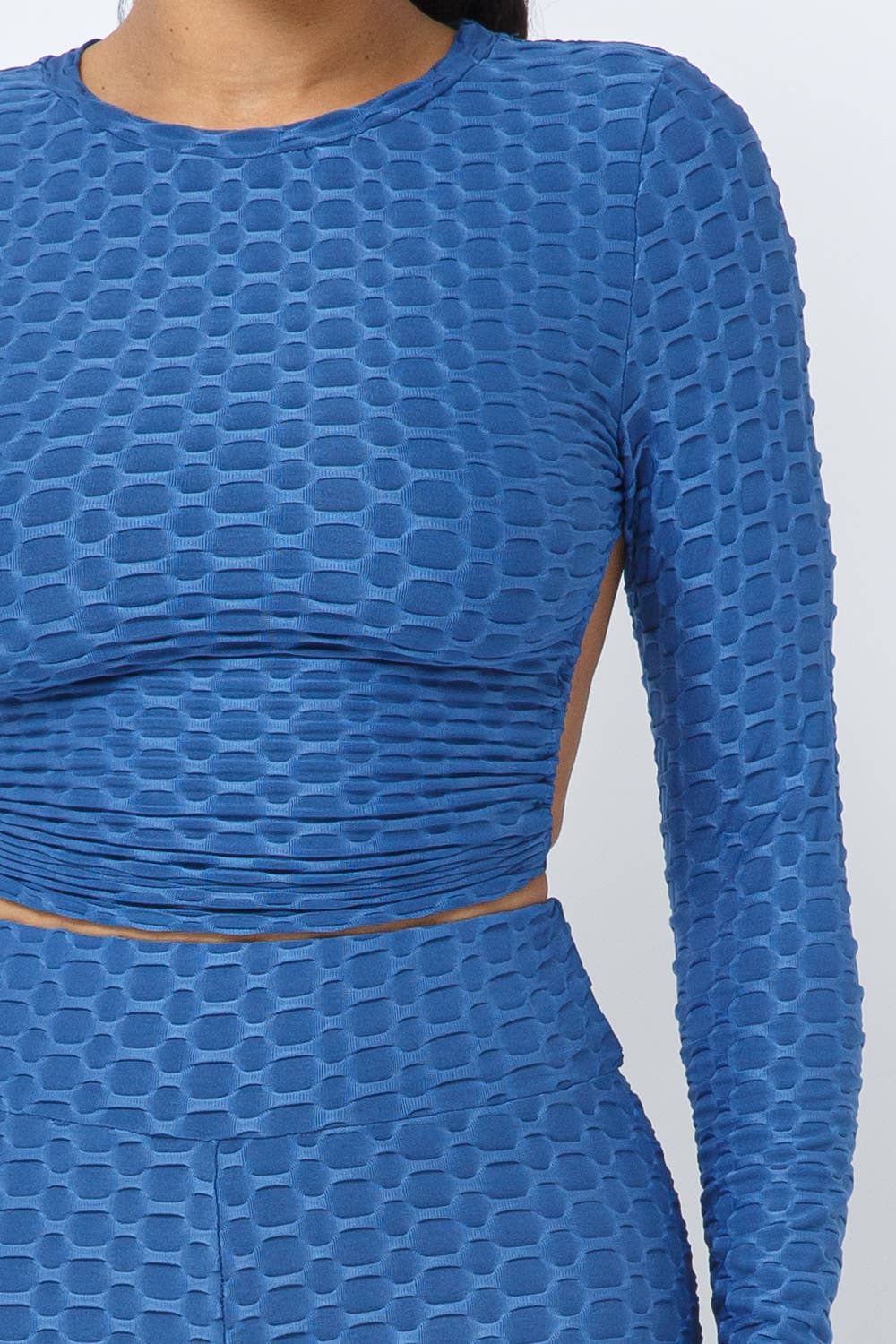 InVogue Honeycomb Open Back Tie Top and Leggings Set