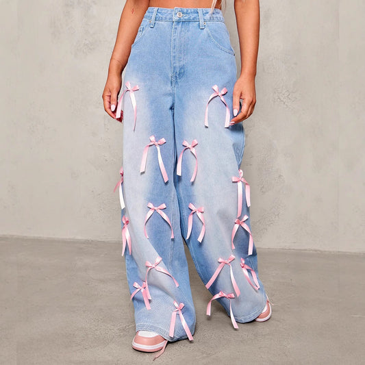 Bow High Waist Wide Leg Jeans – Haute Edition 25