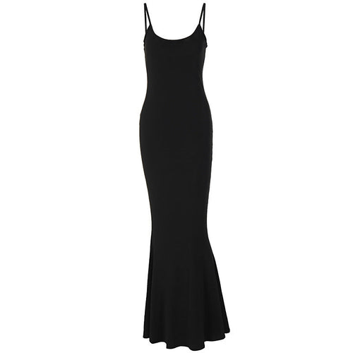 Spaghetti Strap Long Dress Women Sexy Slim Skinny Bodycon Party Club