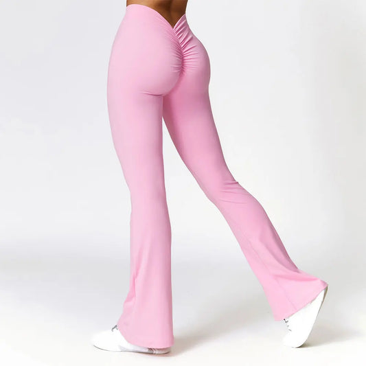V-shaped Hip Yoga Pants Flare Leggings Women High Waist Wide Leg Pants
