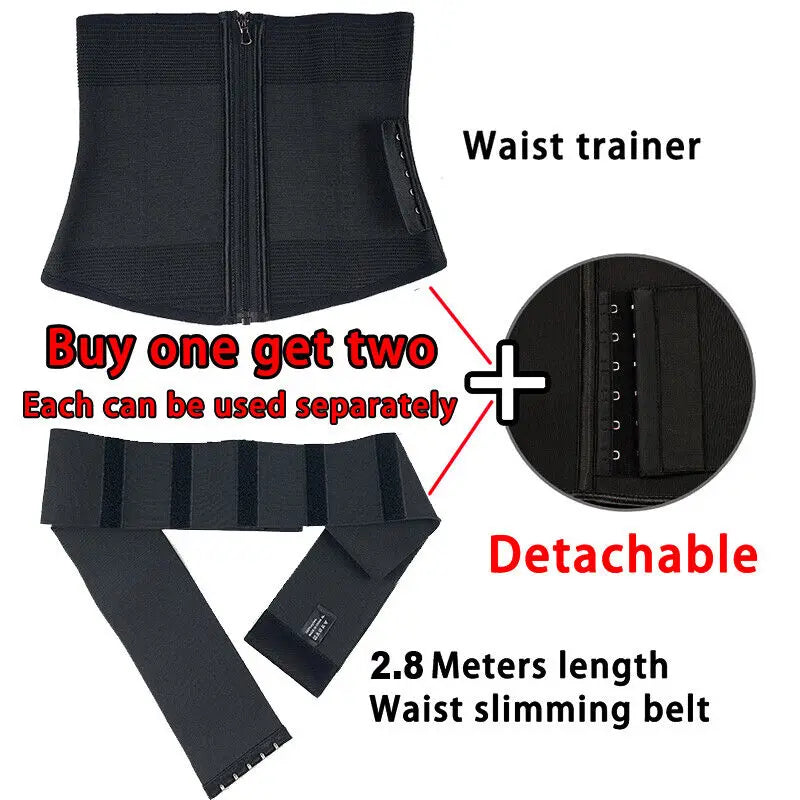 9 Steel Bones Waist Trainer Body Shaper Adjustable Belly Tummy Control