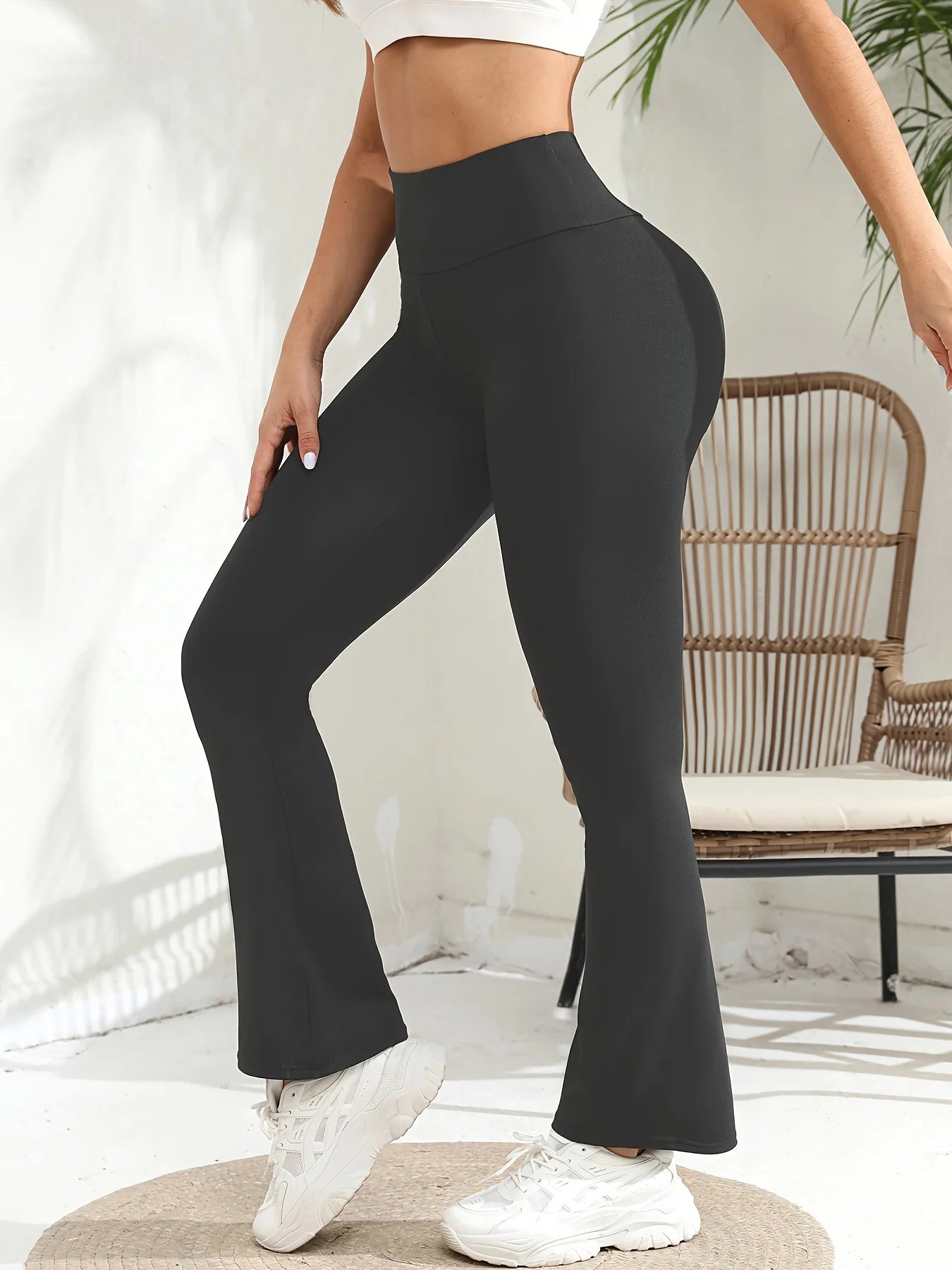 Women's Flared Pants High Waisted Yoga Leggings Stretchy Bell Buttom