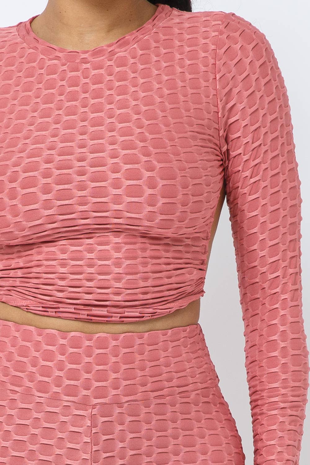 InVogue Honeycomb Open Back Tie Top and Leggings Set