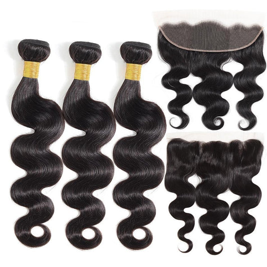 10A Grade 3/4 Body Wave bundles with 13x4 Frontal