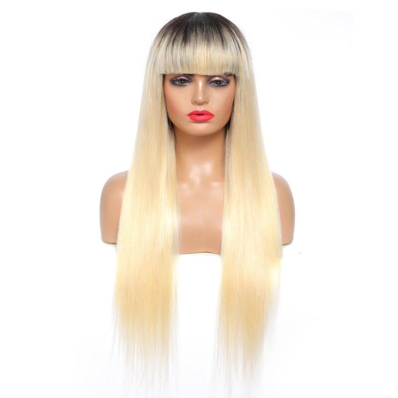 1B/613 Straight 180% Density 613 Wig with Bang 200% Density Human Hair