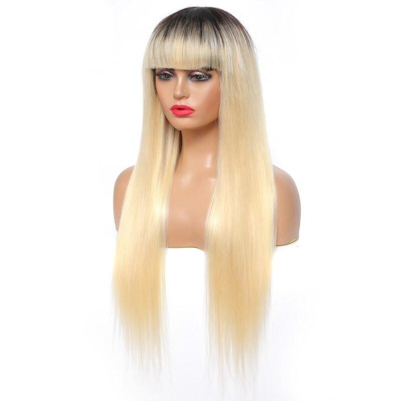 1B/613 Straight 180% Density 613 Wig with Bang 200% Density Human Hair