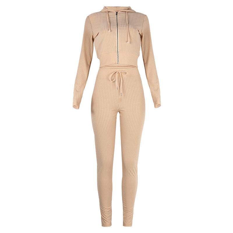 Two Piece Set Long Sleeve Crop Top Turtleneck And Pants