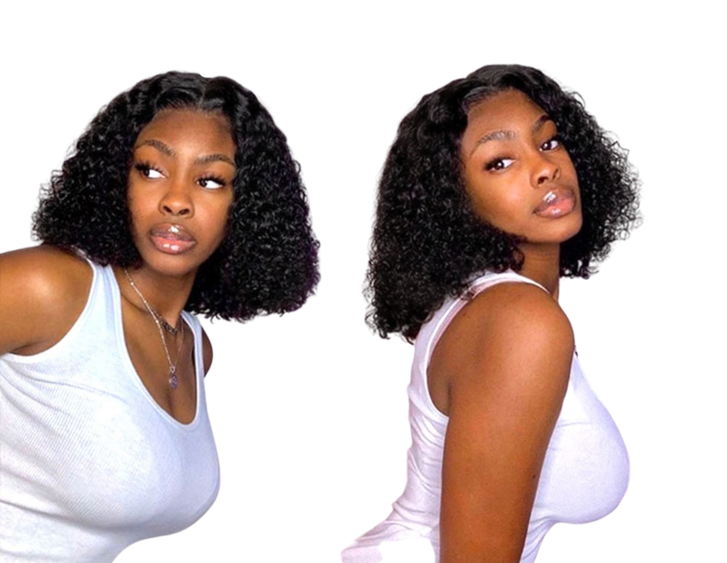 Short Bob U Part Wig Human Hair Jerry Curl Brazilian Remy Glueless
