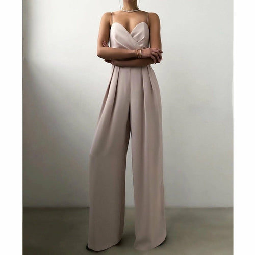 Jumpsuits Solid Spaghetti Strap Strapless Summer Sexy Club Elegant