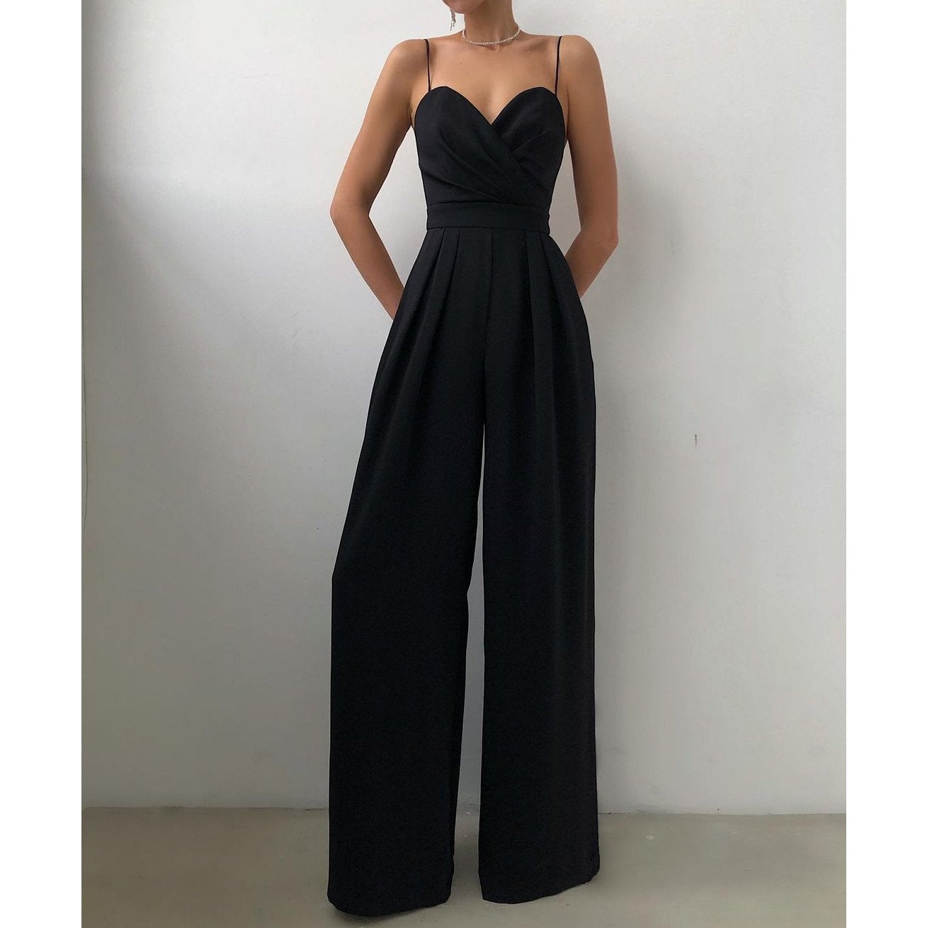 Jumpsuits Solid Spaghetti Strap Strapless Summer Sexy Club Elegant