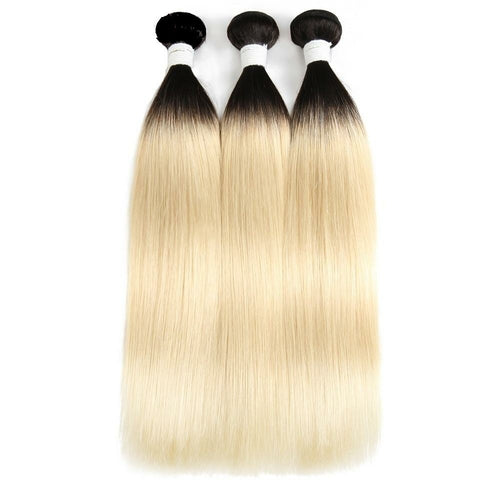 10A Grade Blonde 613 Straight BUNDLES with CLOSURES & FRONTALS