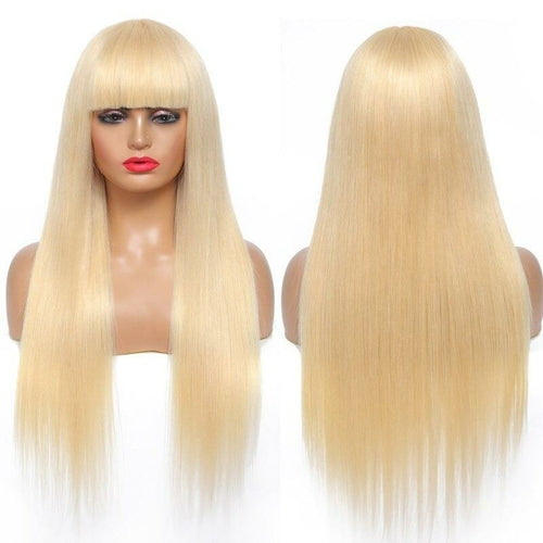 1B/613 Straight 180% Density 613 Wig with Bang 200% Density Human Hair
