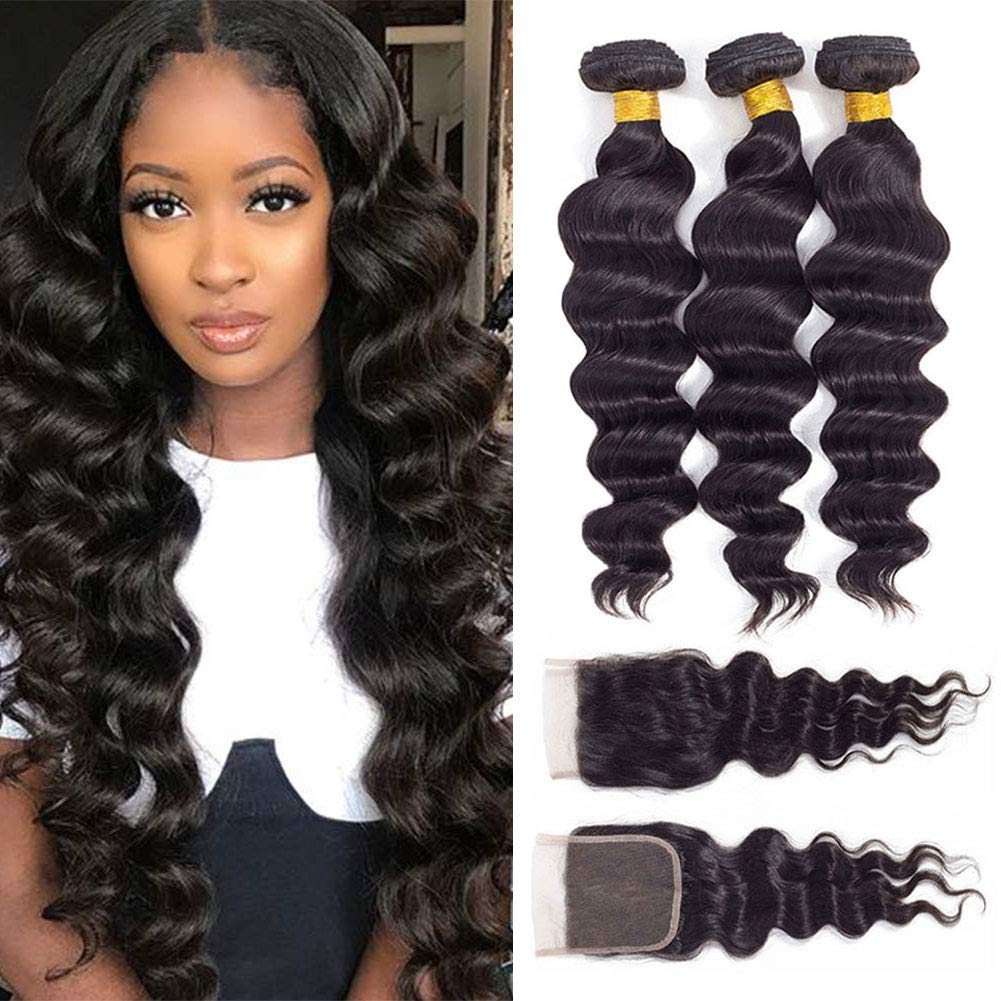 10A Grade 3/4 Loose Body Wave Bundles with 4x4 Closure