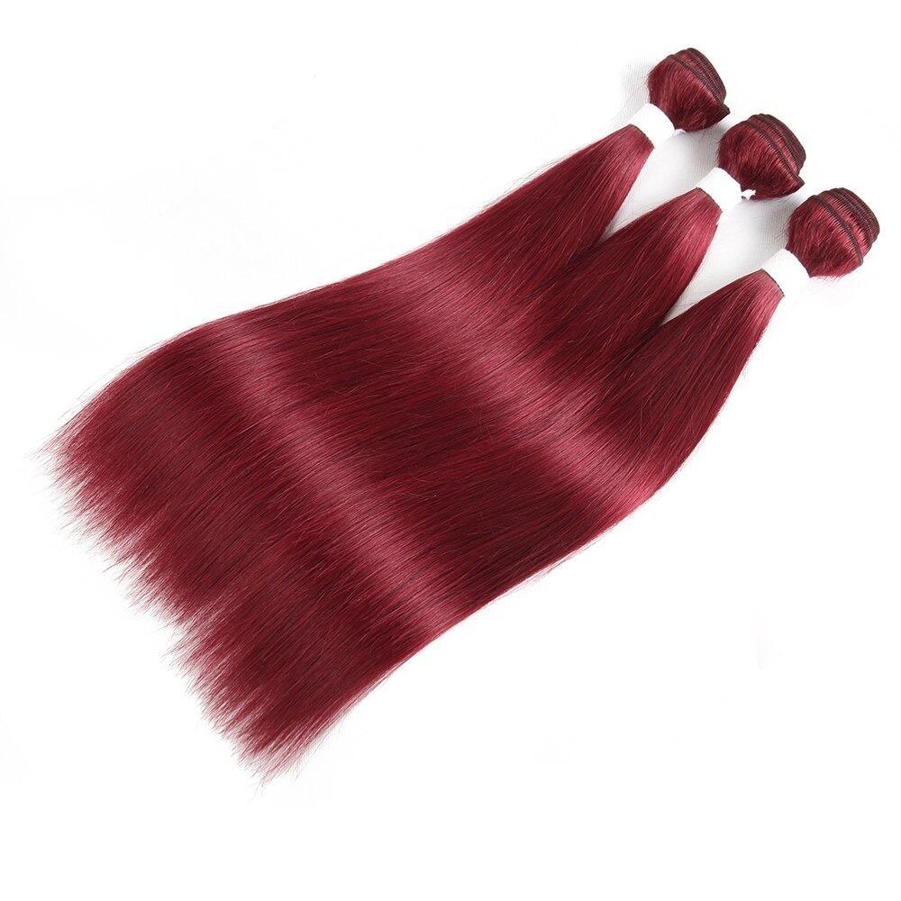 10A Grade Straight Hair Burgundy BUNDLES with CLOSURES & FRONTALS