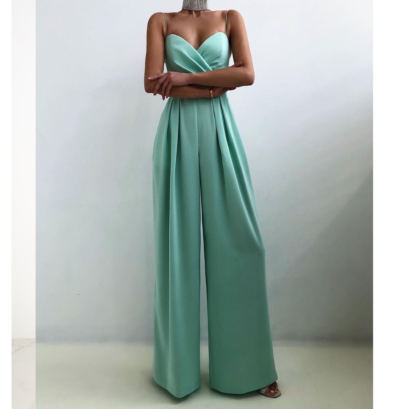 Jumpsuits Solid Spaghetti Strap Strapless Summer Sexy Club Elegant