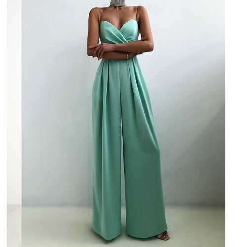 Jumpsuits Solid Spaghetti Strap Strapless Summer Sexy Club Elegant