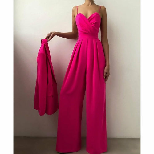 Jumpsuits Solid Spaghetti Strap Strapless Summer Sexy Club Elegant