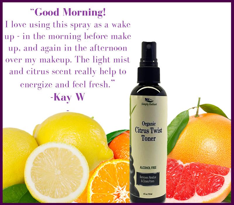 Organic Citrus Twist Facial Toner Mist w/Aloe Vera