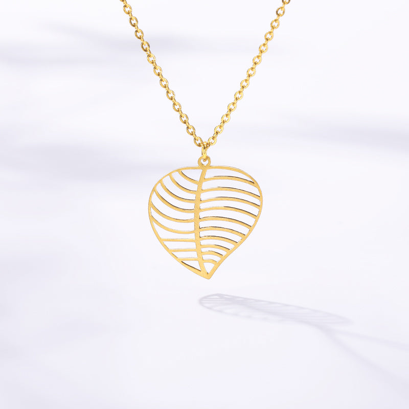 Dainty Big Leaf Pendant Necklaces For Women Girls
