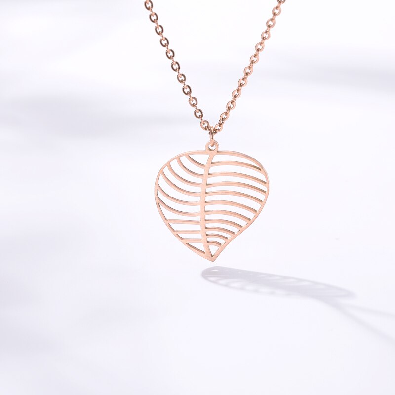 Dainty Big Leaf Pendant Necklaces For Women Girls