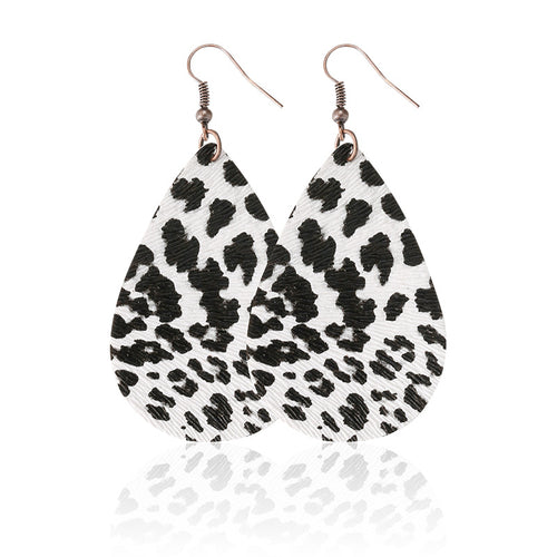 Fashionable Leopard Earrings For Women 2021 Newest Leather Earrings
