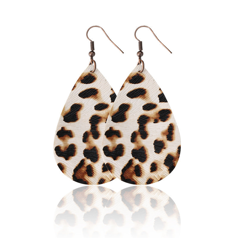 Fashionable Leopard Earrings For Women 2021 Newest Leather Earrings