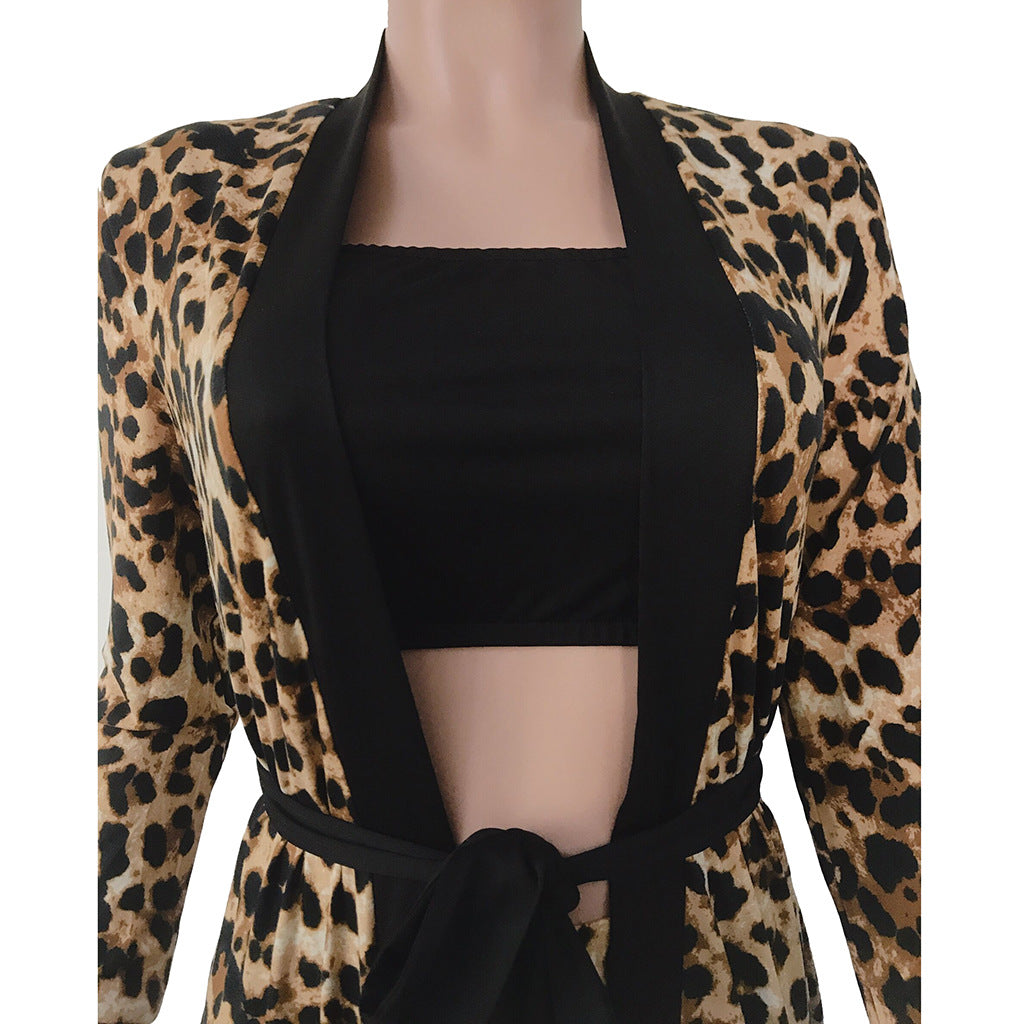 Custom Logo European and American women's clothing leopard print