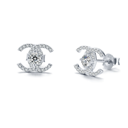 Earrings jewelry elegant lab diamond moissanite fashion gold plated