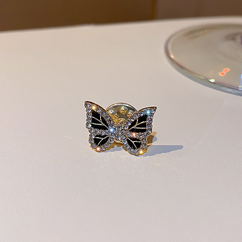 crystal fancy jewelry black dianante butterfly earrings