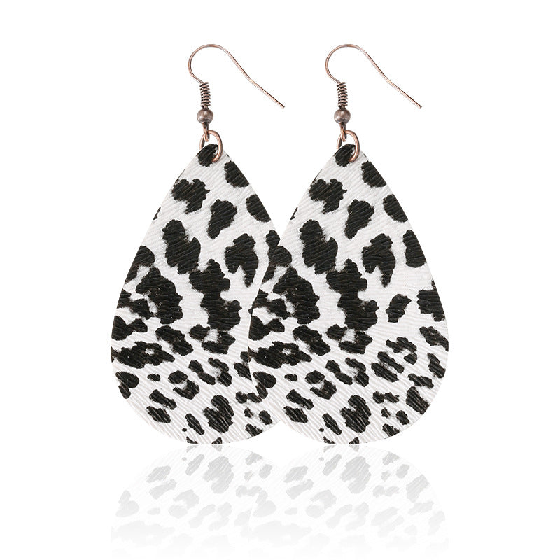 Fashionable Leopard Earrings For Women 2021 Newest Leather Earrings