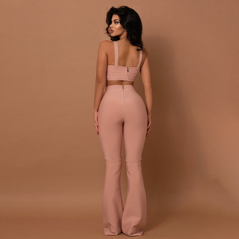 2021 Women casual two piece pants setclothing bandage trousers & pants
