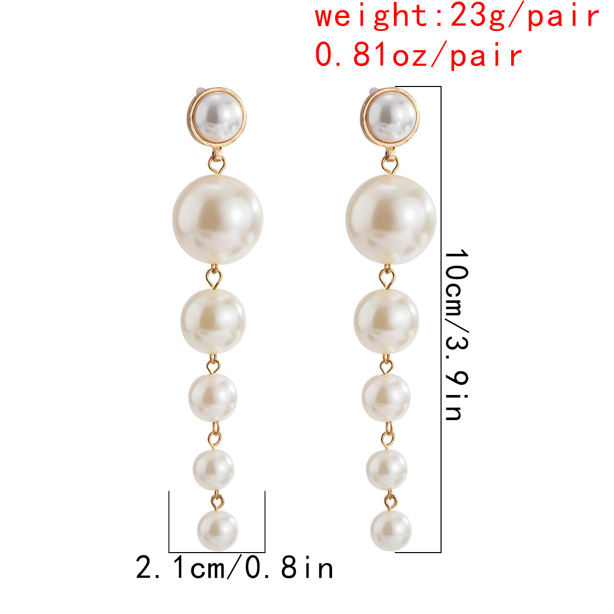 SHIXIN Simple Beaded Elegant Simulated Pearl Long Drop Earring for