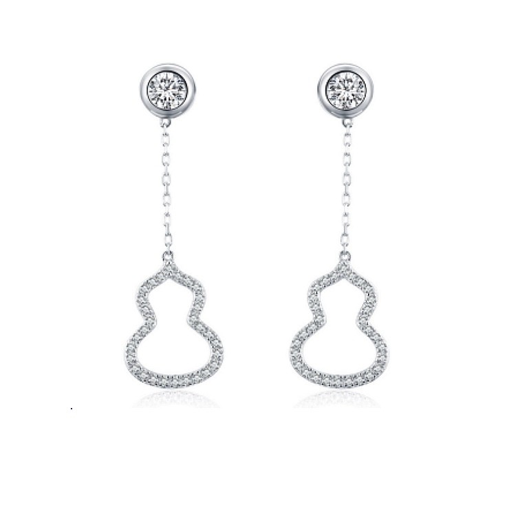 Earrings jewelry elegant lab diamond moissanite fashion gold plated