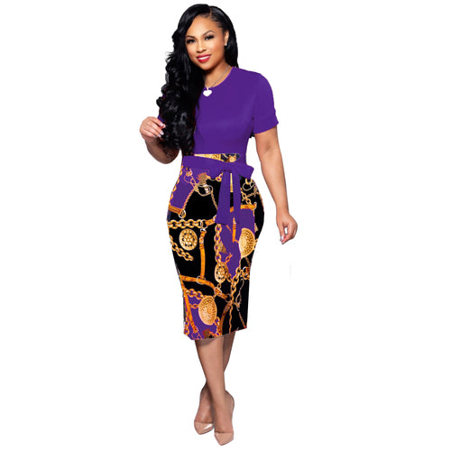 X9121 Hot-selling women's one-piece dresses with fashion printed