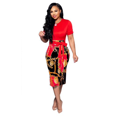 X9121 Hot-selling women's one-piece dresses with fashion printed