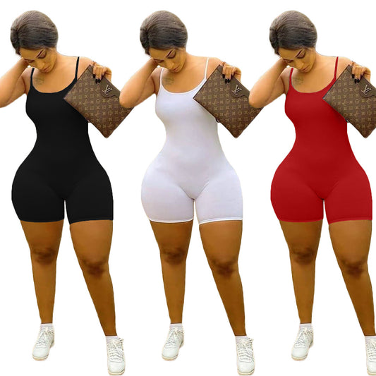 2021 high quality short sleeve jumpsuit for women solid rompers short