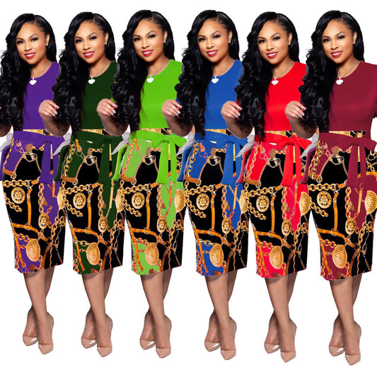 X9121 Hot-selling women's one-piece dresses with fashion printed