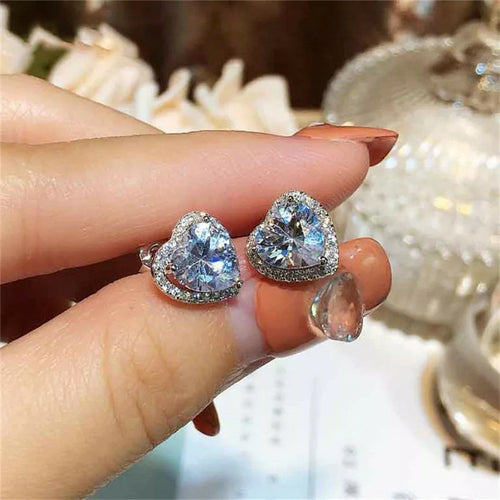 New fashion earrings women wholesale exquisite love simple super flash