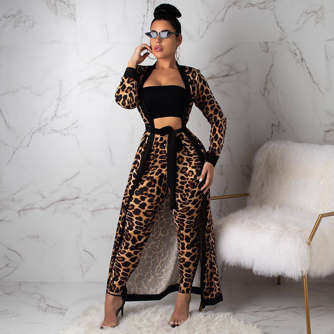 Custom Logo European and American women's clothing leopard print