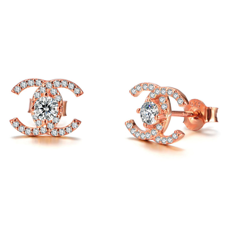 Earrings jewelry elegant lab diamond moissanite fashion gold plated