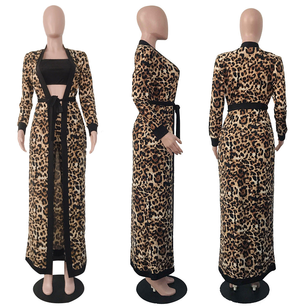 Custom Logo European and American women's clothing leopard print