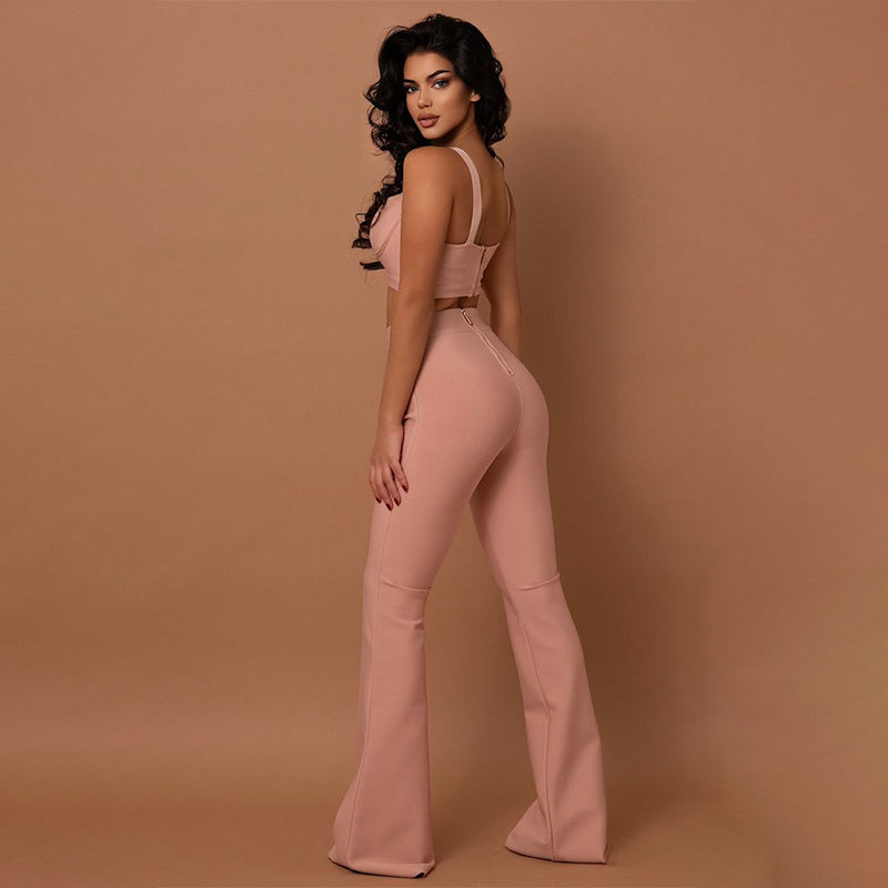 2021 Women casual two piece pants setclothing bandage trousers & pants