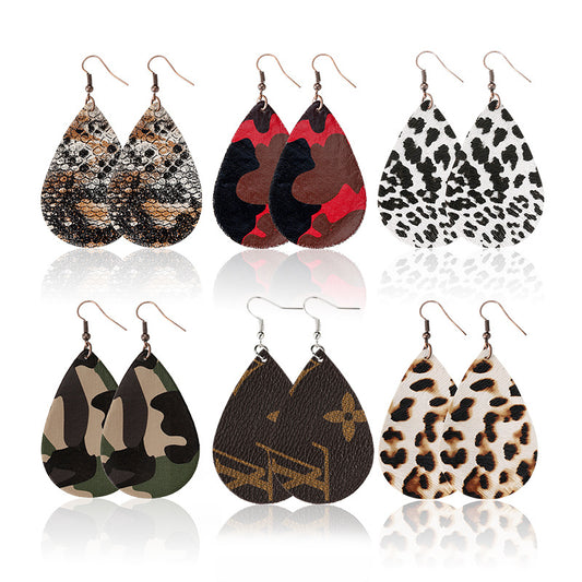 Fashionable Leopard Earrings For Women 2021 Newest Leather Earrings