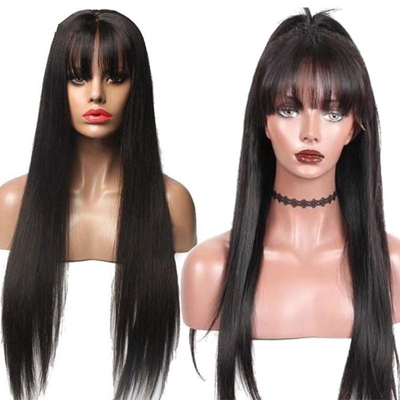 Straight Hair Wigs with Bang Human Hair Wigs