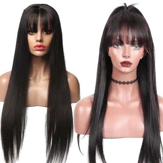 Straight Hair Wigs with Bang Human Hair Wigs
