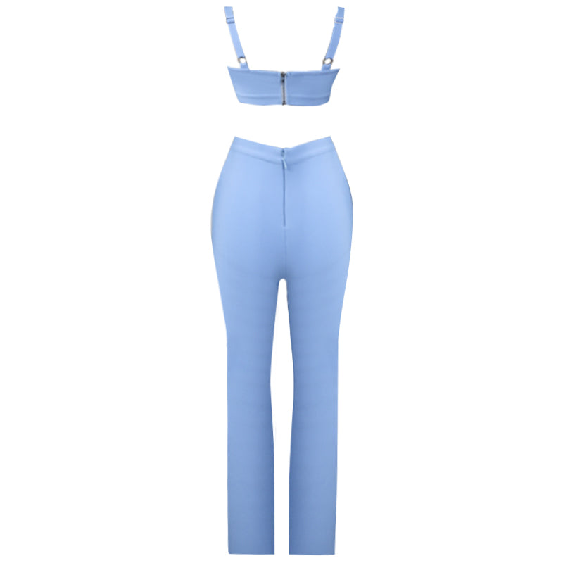 2021 Women casual two piece pants setclothing bandage trousers & pants